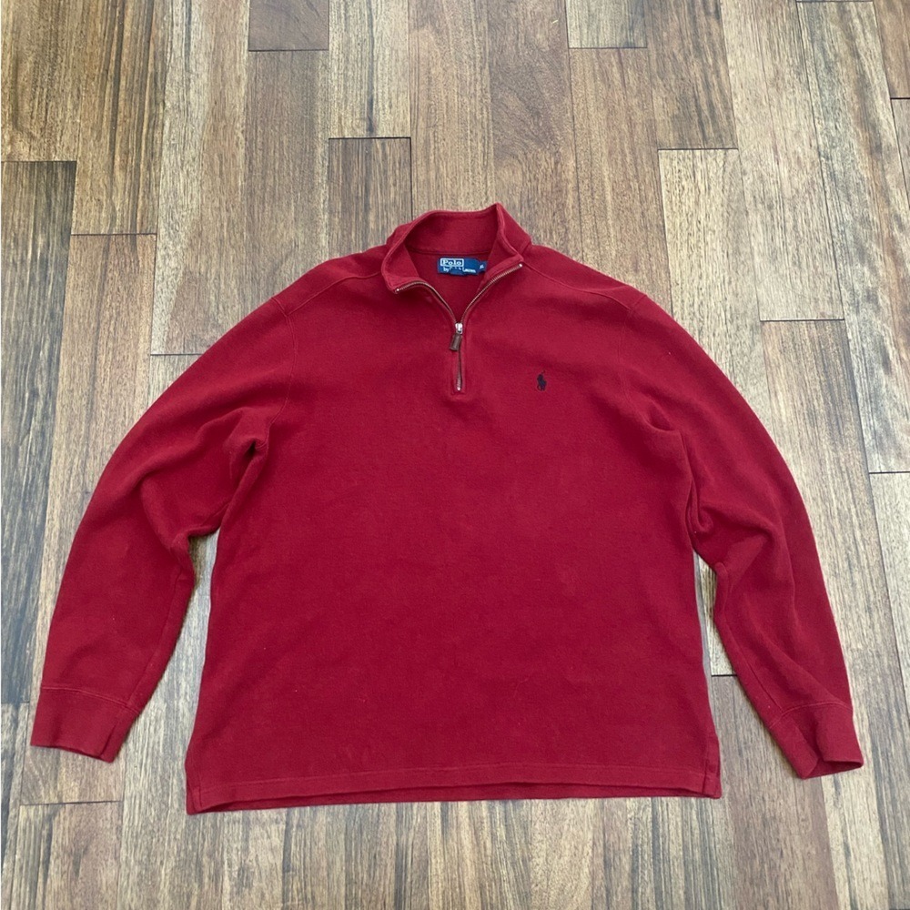 Polo by Ralph Lauren men's half zip sweater burgundy XL